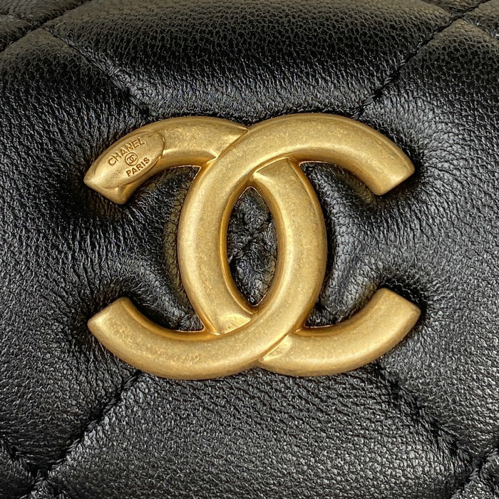 Chanel Lambskin Hobo Bag Black AS3242