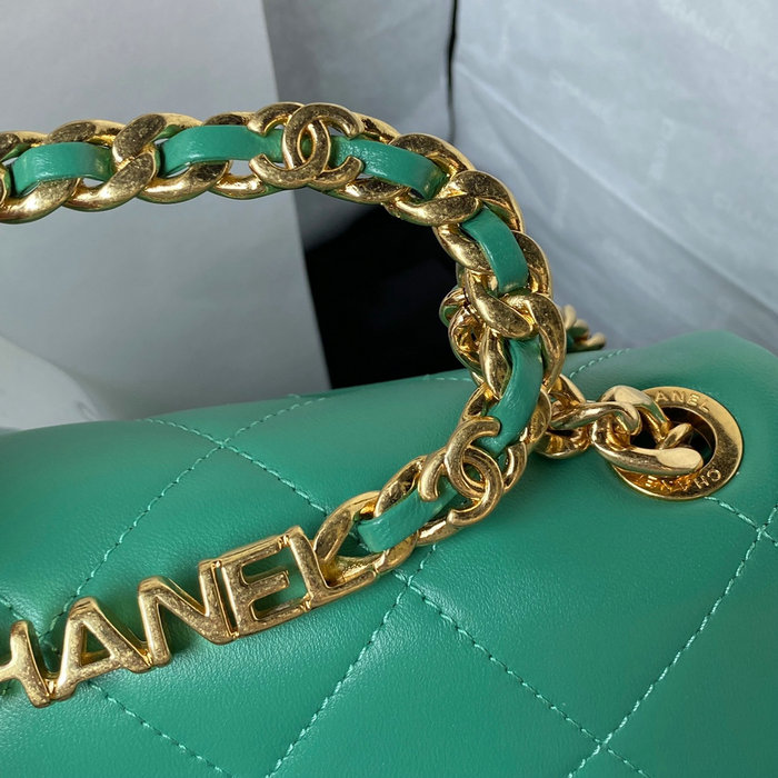 Chanel Lambskin Mini Shoulder Bag Green AS3748