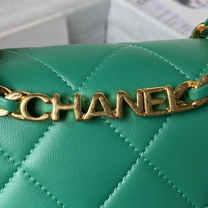 Chanel Lambskin Small Shoulder Bag Green AS3749