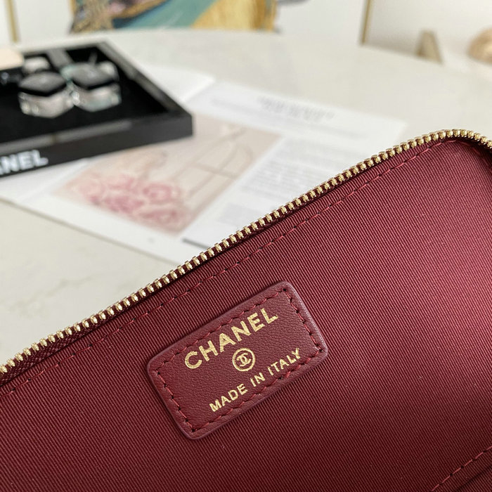 Chanel Vanity Case Bag Burgundy AS81118