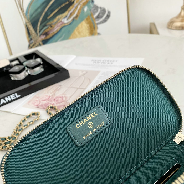 Chanel Vanity Case Bag Green AS81118