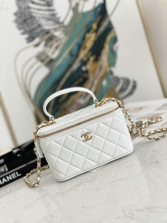 Chanel Vanity Case Bag White AS81118