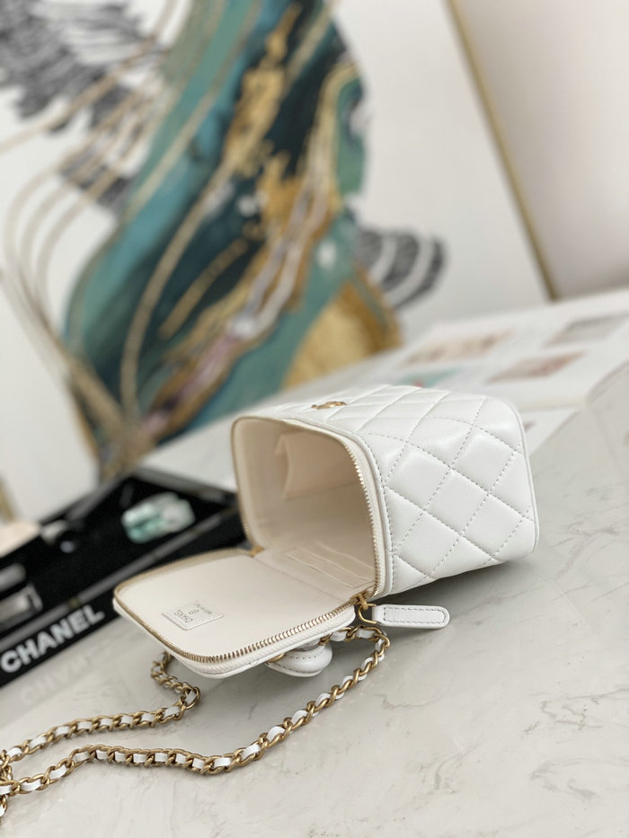 Chanel Vanity Case Bag White AS81118