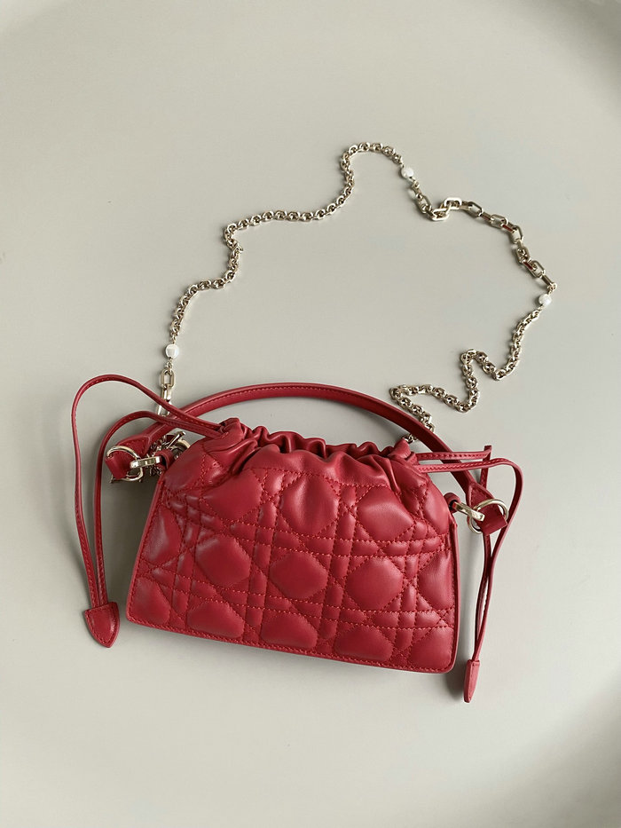 Dior Lady Mini Handbag Red D7201