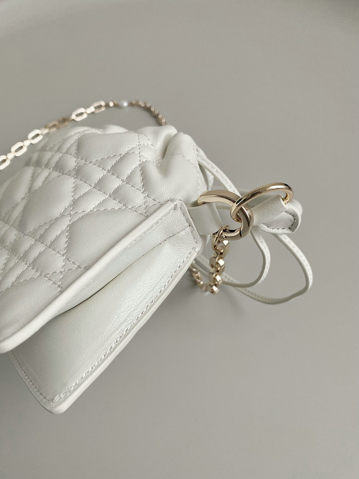 Dior Lady Mini Handbag White D7201