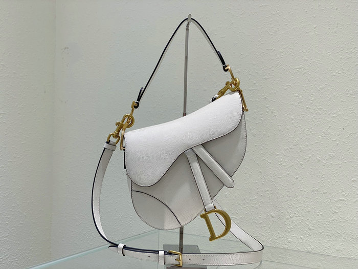 Dior Saddle Bag with Strap White M0455