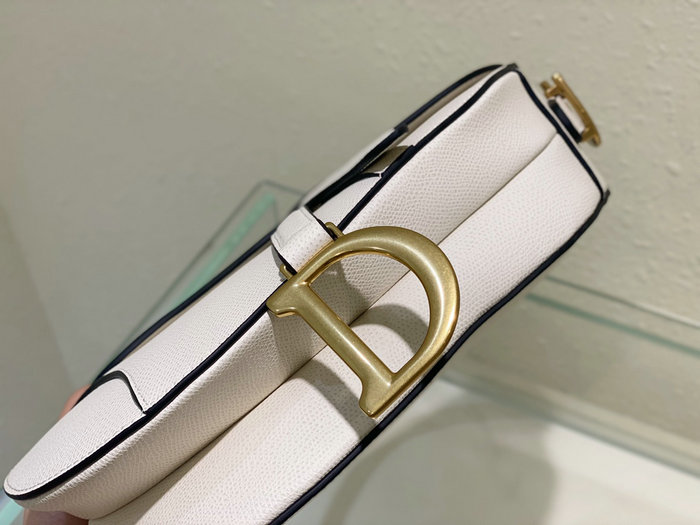 Dior Saddle Bag with Strap White M0455