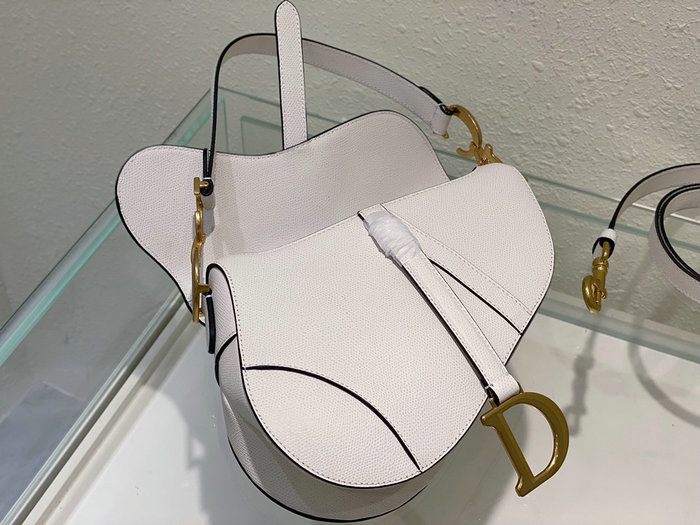 Dior Saddle Bag with Strap White M0455