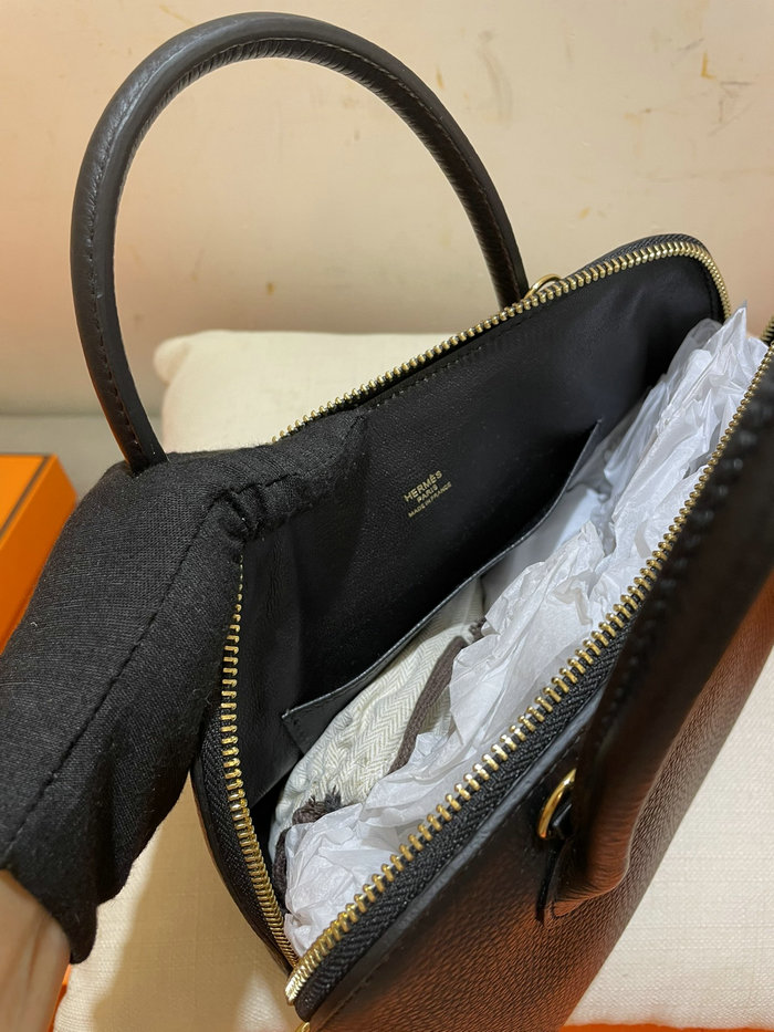 Hermes Bolide Clemence Leather Tote Bag Black HB12601