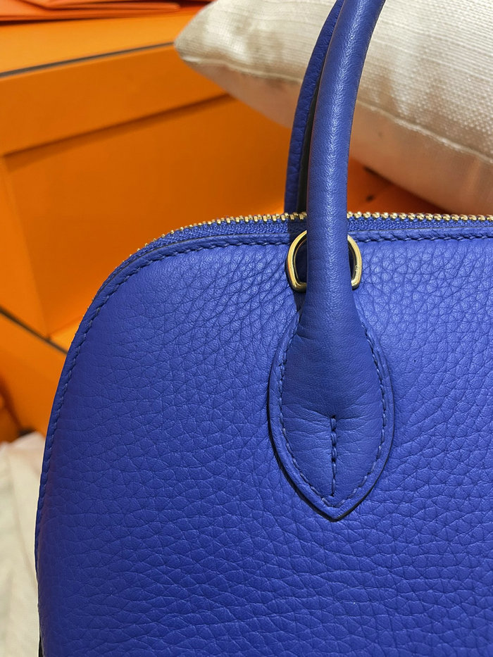 Hermes Bolide Clemence Leather Tote Bag Blue Electric HB12601