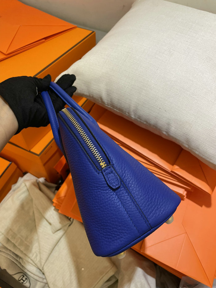 Hermes Bolide Clemence Leather Tote Bag Blue Electric HB12601