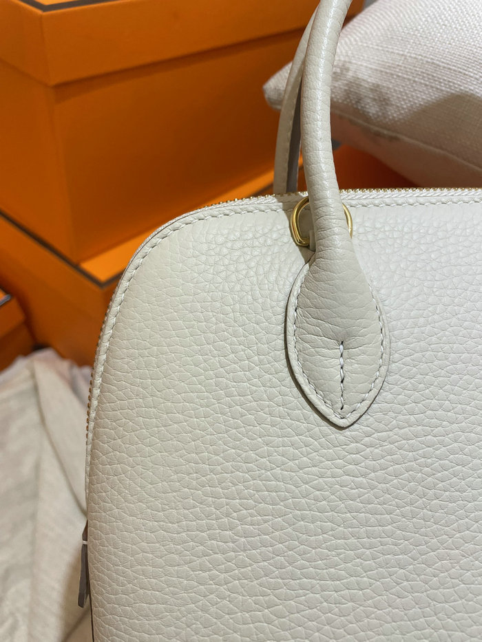 Hermes Bolide Clemence Leather Tote Bag Craie HB12601