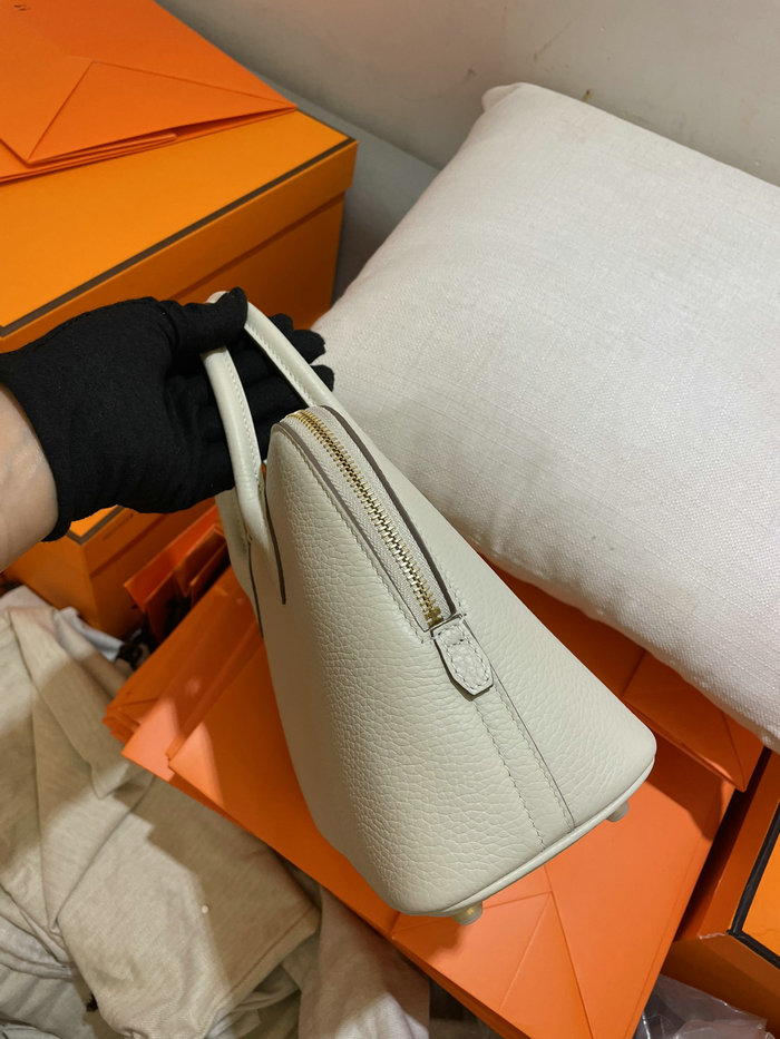 Hermes Bolide Clemence Leather Tote Bag Craie HB12601