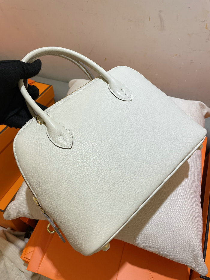 Hermes Bolide Clemence Leather Tote Bag Craie HB12601