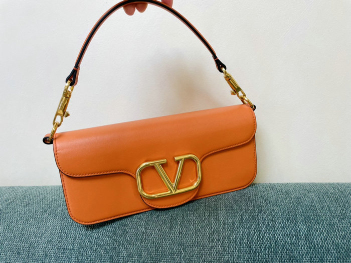 Valentino Loco Calfskin Shoulder Bag Orange V1133L