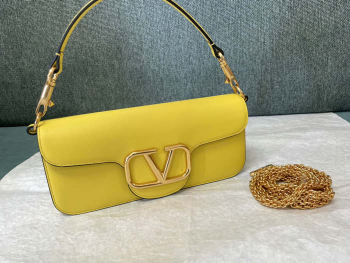 Valentino Loco Calfskin Shoulder Bag Yellow V1133L