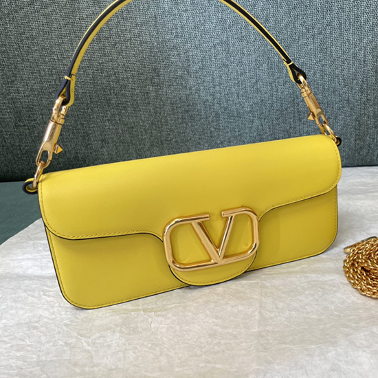 Valentino Loco Calfskin Shoulder Bag Yellow V1133L