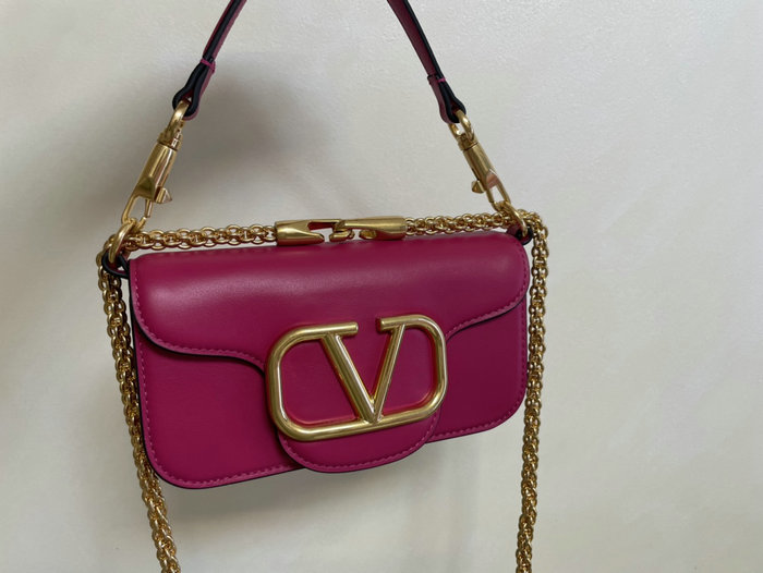 Valentino Loco Small Calfskin Shoulder Bag Peach V1133S