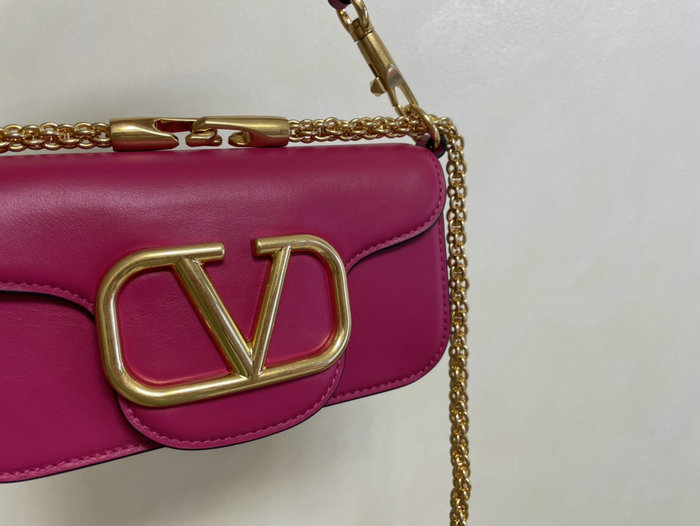 Valentino Loco Small Calfskin Shoulder Bag Peach V1133S