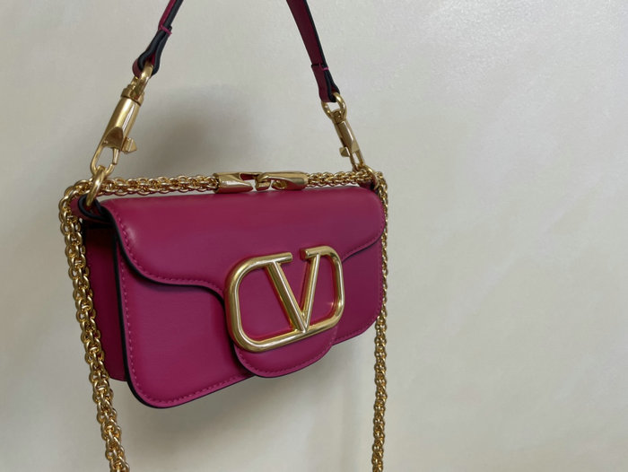 Valentino Loco Small Calfskin Shoulder Bag Peach V1133S