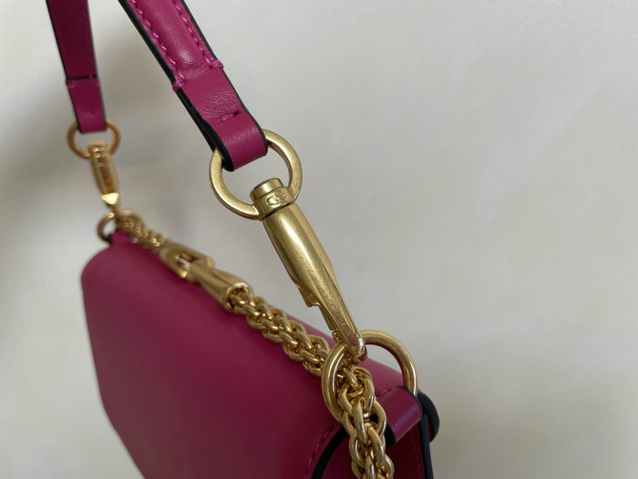 Valentino Loco Small Calfskin Shoulder Bag Peach V1133S