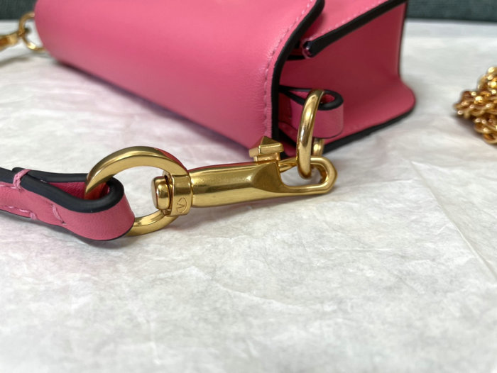 Valentino Loco Small Calfskin Shoulder Bag Pink V1133S