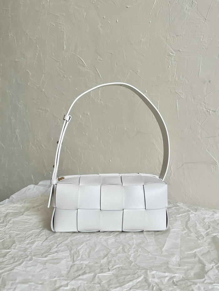 Bottega Veneta Brick Cassette Small Shoulder Bag White B721966