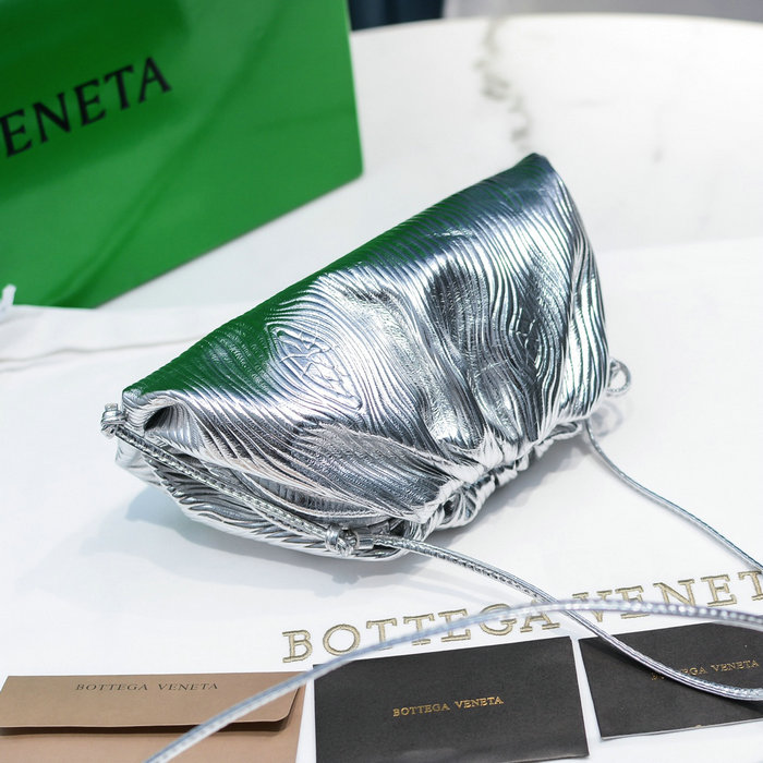 Bottega Veneta Calfskin The Mini Pouch Silver B02111