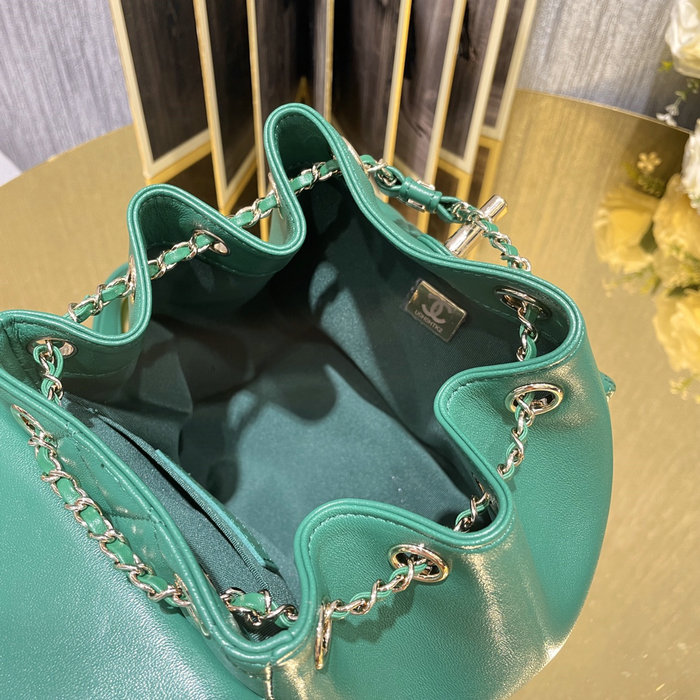 Chanel Small Duma Drawstring Backpack Green AS2908