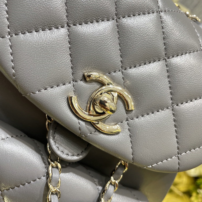 Chanel Small Duma Drawstring Backpack Grey AS2908