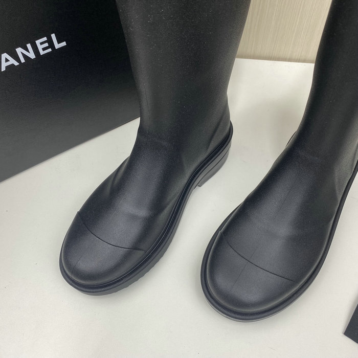 Chanel Wellington Boots Black CS02171