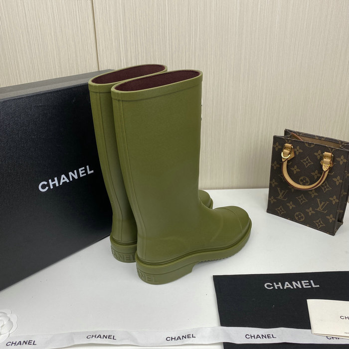 Chanel Wellington Boots Khaki CS02171