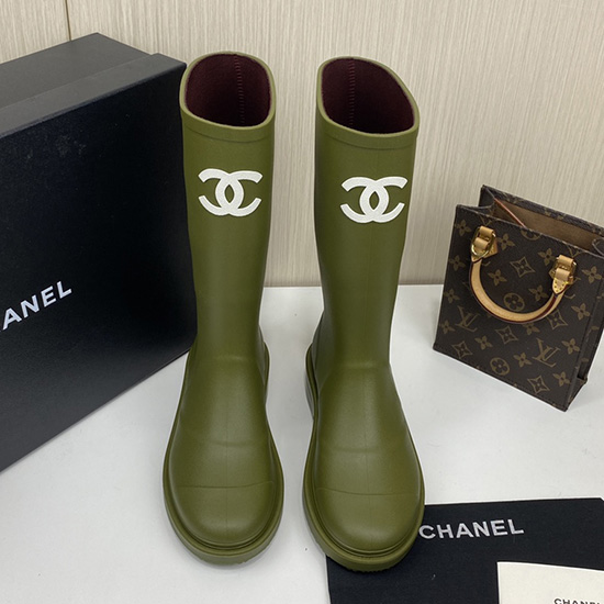 Chanel Wellington Boots Khaki CS02171