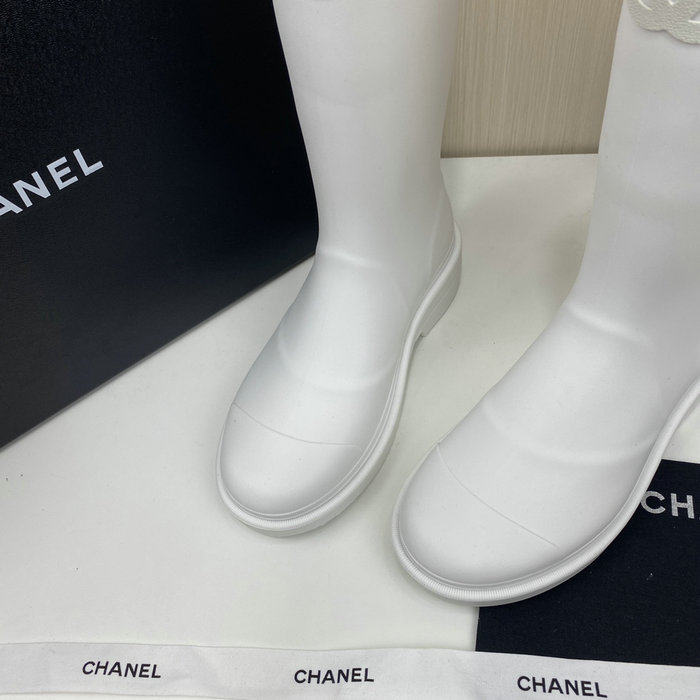 Chanel Wellington Boots White CS02171