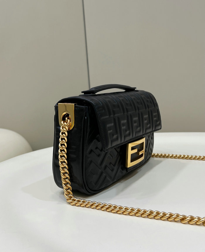 Fendi Baguette Chain Midi Bag Black F8533