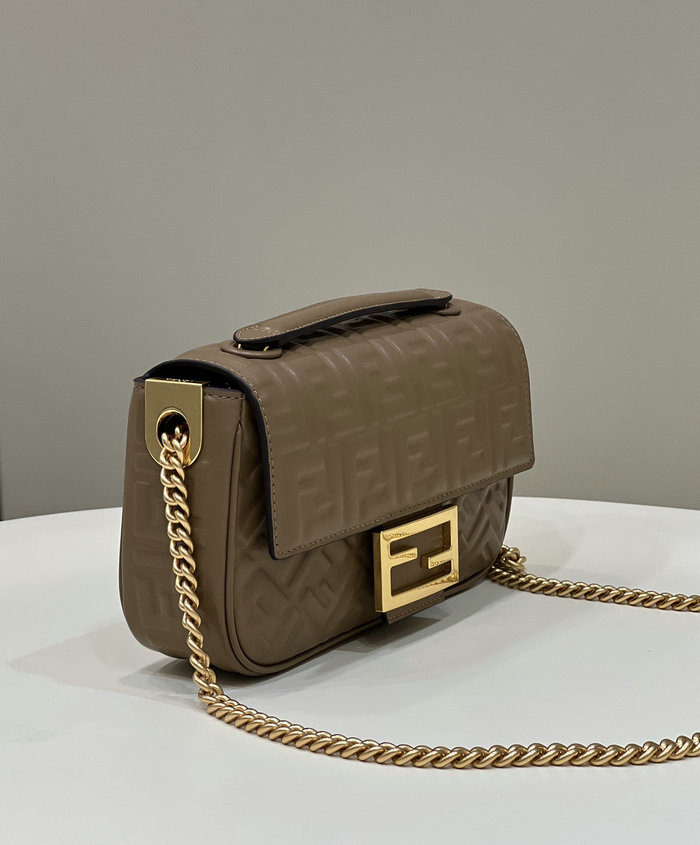 Fendi Baguette Chain Midi Bag Brown F8533