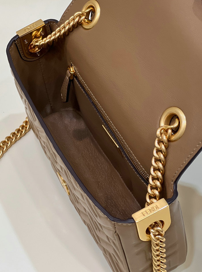 Fendi Baguette Chain Midi Bag Brown F8533