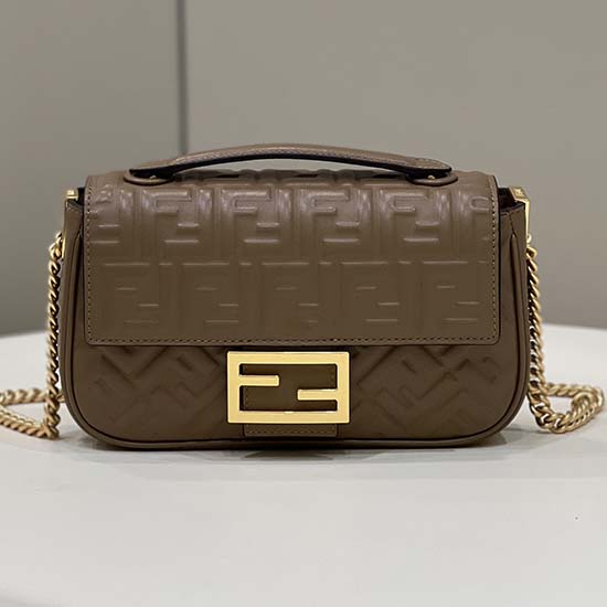 Fendi Baguette Chain Midi Bag Brown F8533