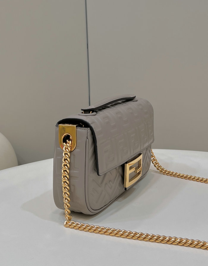 Fendi Baguette Chain Midi Bag Grey F8533