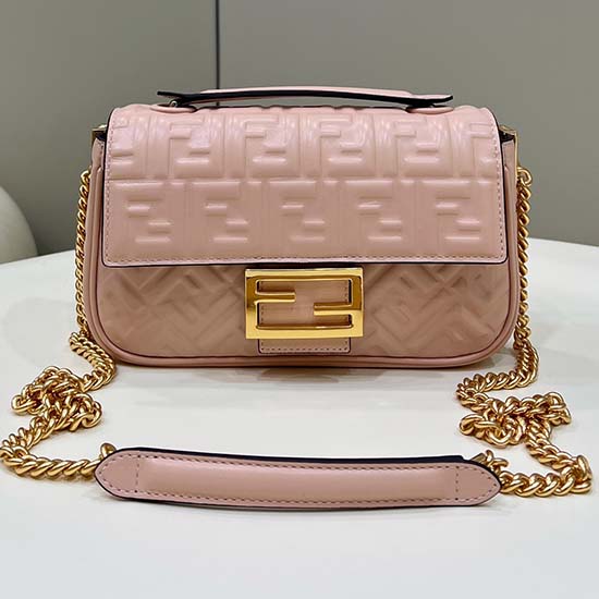 Fendi Baguette Chain Midi Bag Pink F8533