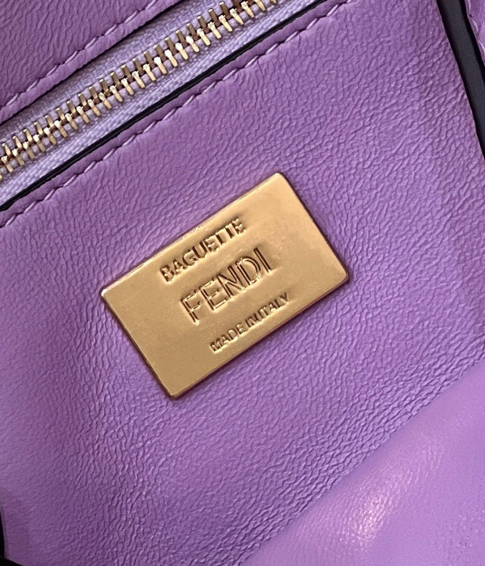 Fendi Baguette Chain Midi Bag Purple F8533