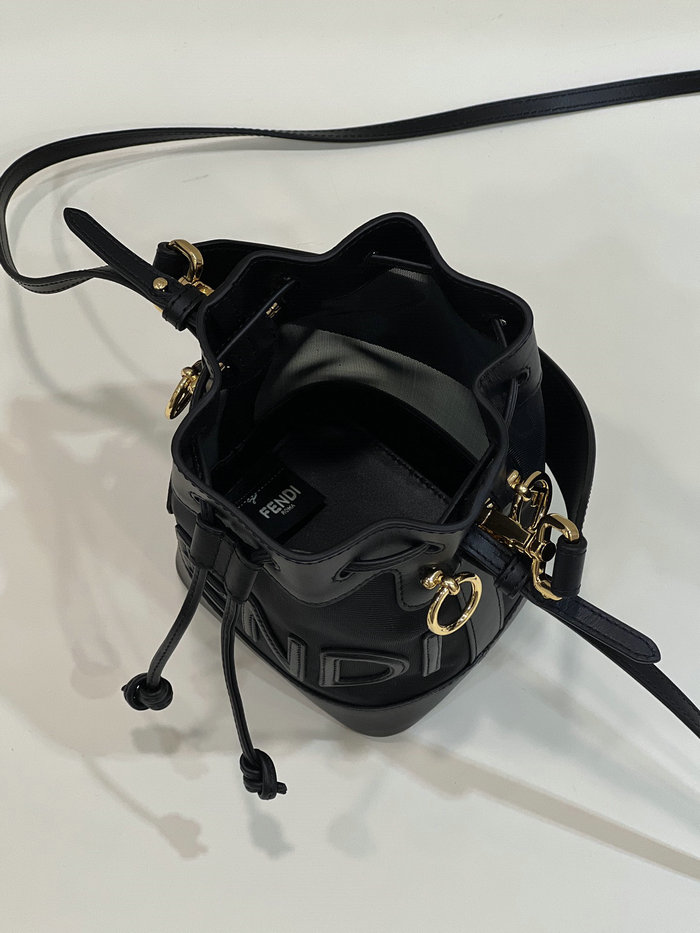 Fendi Mesh Tresor Bucket Bag Black F8361