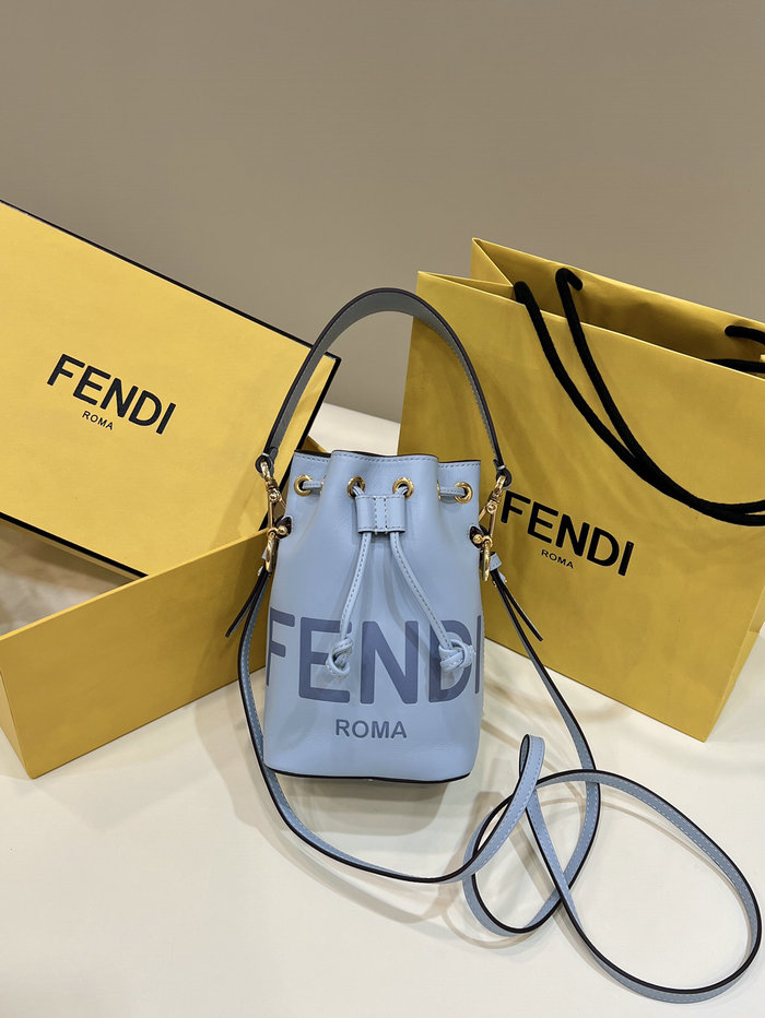 Fendi Mon Treso Bucket Bag Blue F8288