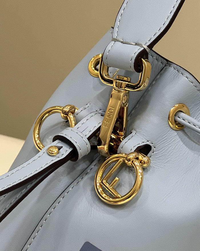 Fendi Mon Treso Bucket Bag Blue F8288