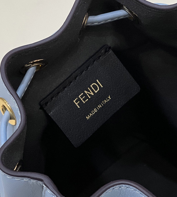 Fendi Mon Treso Bucket Bag Blue F8288