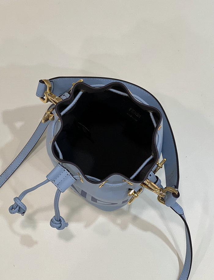 Fendi Mon Treso Bucket Bag Blue F8288