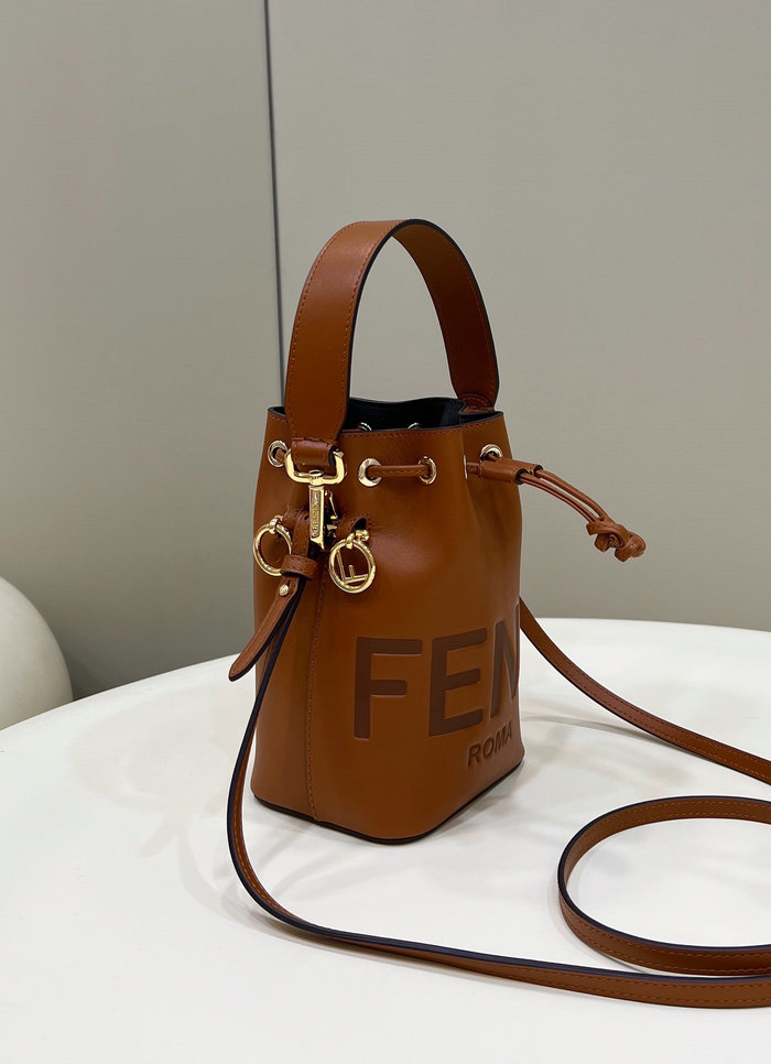 Fendi Mon Treso Bucket Bag Brown F8288