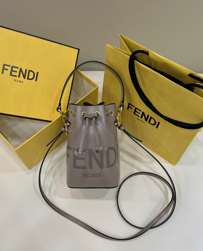 Fendi Mon Treso Bucket Bag Grey F8288