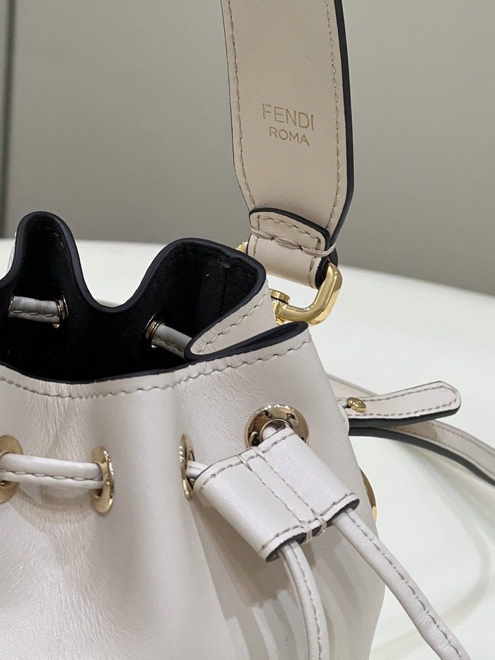 Fendi Mon Treso Bucket Bag White F8288