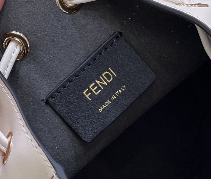 Fendi Mon Treso Bucket Bag White F8288